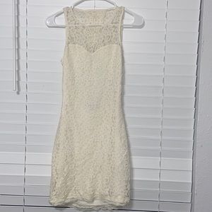 Express White Open Back Lace Dress